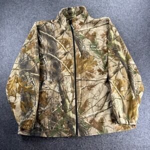 10X Hunting Jacket XL Camo Fleece Zip Realtree Mossy Oak Pattern Outdoor Mens